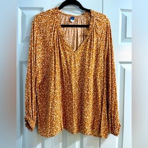 Old Navy Gold Floral Blouse